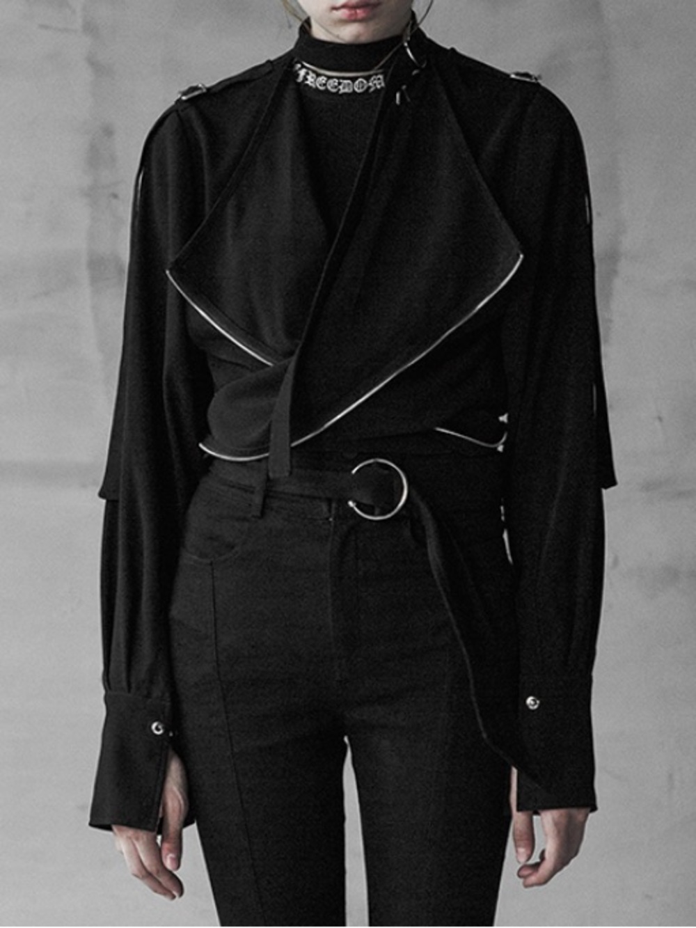 Punk rave death in June micro military style jacket
